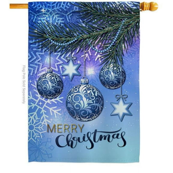 Breeze Decor H114237-BO Christmas Ornament House Flag Winter 28 x 40 in. Double-Sided Decorative Vertical Flags for Decoration Banner Garden Yard Gift