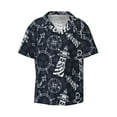 thumbnail image 2 of Lsque Anchor and Lighthouse print Men's Cuban Collar Short Sleeve Shirt Summer Beachwear Casual Button Down Fashionable Vacation Leisure Shirt-Small, 2 of 7