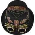 thumbnail image 5 of PuliPuqi Unisex Gothic Steampunk Top Hats with Goggle Gear Hat Headwear Men Women, 5 of 6