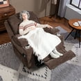 thumbnail image 2 of HSUNNS Lift Recliner Chair, Chenille Lift Recliners with Flip Armrest, Side Pockets and Cup Holder for Elderly, Power Sofa Chair with Remote Control for Living Room and Home Theater, Brown, 2 of 9