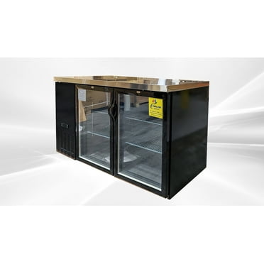 Cooler Depot 60 In. Black Glass Door Back Bar Cooler Beer Case CBB60H NSF ETF Certified