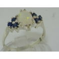 thumbnail image 2 of LBG 10k White Gold Natural Opal and Sapphire Womens Promise Ring - Size 5.5, 2 of 2