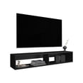 thumbnail image 2 of Compact 10.4" H Black TV Stand with 2 Shelves Supports TVs in Small Spaces Ready to Assemble, 2 of 3