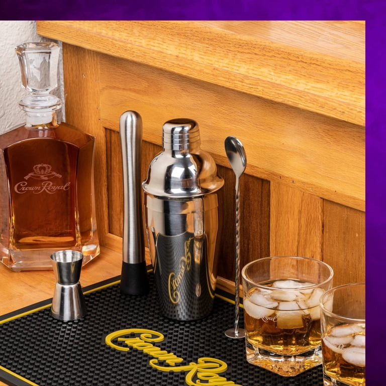 Crown Royal Mixology Bar Set: 4-Piece Stainless Steel Bartender