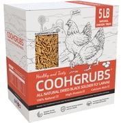 COOHGRUBS Dried Black Soldier Fly Larvae for Chickens, High-Calcium 85X More than Mealworms Bird Treat, 5-lb Box