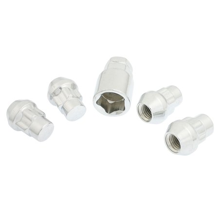Unique Bargains M12 x 1.5 Auto Car Racing 5 Point End Wheel Tuner Lug Nuts Silver Tone