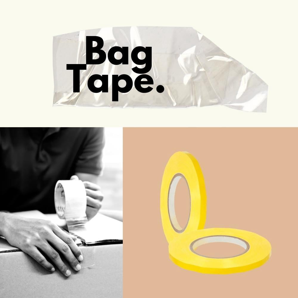 MMBM 6 Pcs - 2.3 Mil- Poly Bag Sealer Tape used for Sealing Bags, Color Coding, Perfect for Food Processing, 3/8" x 180 Yards, Yellow