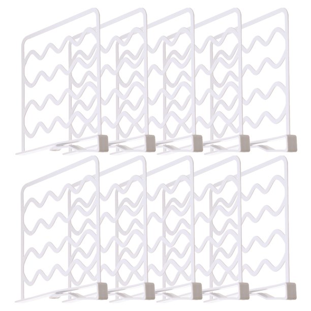 Pack of 10, Shelf Dividers, Plastic Closet Shelving Pieces, Durable
