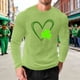 thumbnail image 1 of Ceisia Men Fashionable Casual Loose Elastic Long Sleeve Round Neck St Gift Patrick's Day Lucky Graphic Print T shirt for Daily Fit, 1 of 5