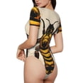 thumbnail image 2 of Fotbe Honey Bee Body de Mujer con Cuello Redondo y Mangas Cortas, Sin Mangas Ajustado, Suave, Cómodo y Básico-Small, 2 of 7