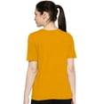 thumbnail image 3 of eloria Women's T-Shirt Round Neck Solid Color Plain Half Sleeve T-Shirt Color: Musturd | Size: XS, 3 of 7