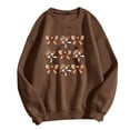 thumbnail image 2 of Plus Size Sweatshirts for Women Fall Oversized Long Sleeve Crew Neck Soft Graphic Tops Brown M, 2 of 4
