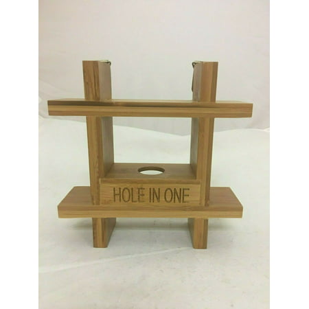 Golf ball rack display case Hole In One best round bamboo (Best Golf Holes In The World)