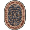 thumbnail image 3 of Transitional Area Rug (6'7'' x 9'6'' Oval) Border Navy, Beige Living Room Easy to Clean, 3 of 5