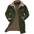 thumbnail image 4 of Mens Western Cowboy Jacket Vintage Suede Jacket Long Trench Coats Zip Up Plush Collar Cowboy Peacoat Retro Tops Outdoor Motorcycle Trucker, 4 of 4