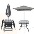 thumbnail image 6 of Outdoor Patio Dining Set for 4 People, Metal Patio Furniture Table and Chair Set with Umbrella, Black, 6 of 9
