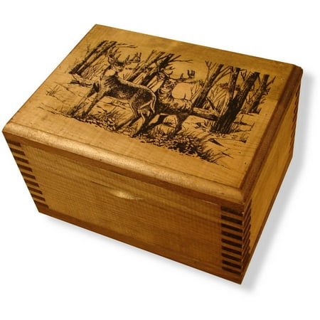 Evans Sports Mini Wooden Box with Two Bucks Print