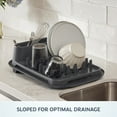 thumbnail image 4 of Rubbermaid Antimicrobial Dish Drying Rack with Drainboard, Raven Grey, 2-Piece Set, 4 of 6