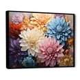 thumbnail image 2 of Designart "Mums Autumn Hues Collage" Floral Floater Framed Wall Art Living Room, 2 of 7