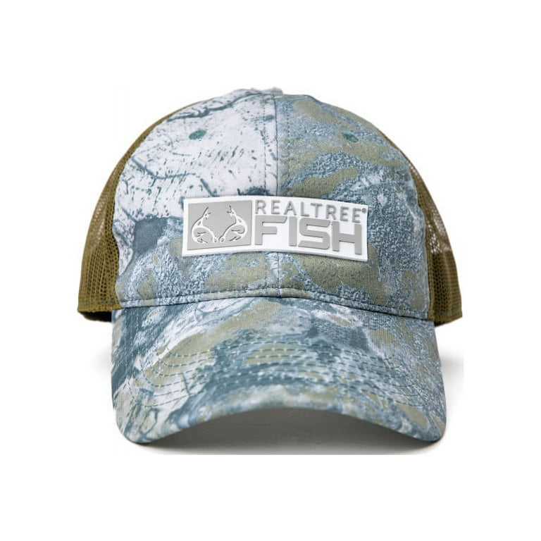 Realtree Fishing WAV3 Camo Mesh Back Green Hat  Unstructured Cap For Men  and Women 