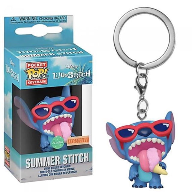 Funko POP-llavero de bolsillo para niños, figuras de vinilo de Lilo y Stitch, de verano, Stitch, modelo de juguetes, regalo de cumpleaños