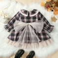 thumbnail image 3 of Okbabeha Toddler Baby Girl Christmas Dress Buffalo Plaid Tulle Tutu Skrit Princess Dress Xmas Clothes Outfit for Kids 3M-7T, 3 of 7