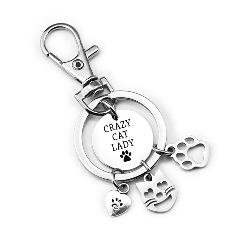 Stainless Steel Key Chain Cute Cat Claw for car Heart keys cute keychains Personalized Engraved Keyring Keychain Birthday Gift