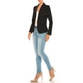 thumbnail image 2 of Women's Casual Solid Office Work Wear Long Sleeve Fitted Open Front Blazer Jacket, 2 of 7