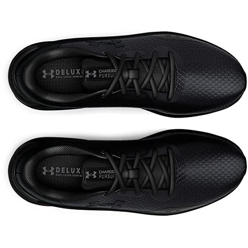 Under Armour Men's Charged Pursuit 3 Sneaker, Black (002)/Black, 10.5  X-Wide 