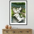 thumbnail image 2 of Pelicans Resting Near The river Water 24 in x 32 in Framed Painting Canvas Art Print, by Designart, 2 of 5