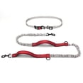 thumbnail image 1 of Tuff Mutt Hands Free Dog Leash for Walking Running Hiking, Waist Leash with Bungee, Adjustable Belt, Reflective Double Handle Design for Large Medium Dogs Red (with foam), 1 of 5