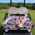 thumbnail image 2 of Whosucclay Tie Dye Spiral Pattern Golf Cart Seat Cushion Cover, 51.18 x 30.3 inches 4 Storage Pockets Golf Cart Seat Cover with Easy to Install and Remove, 2 of 9