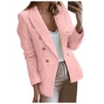 thumbnail image 3 of Gyexs Tweed Blazers for Women Plus Size Casual Long Sleeve Double Open Front Blazer Jackets Work Tops, RD2, Size XS, 3 of 7