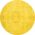 thumbnail image 1 of Ahgly Company Machine Washable Indoor Round Persian Yellow Traditional Area Rugs, 4' Round, 1 of 4