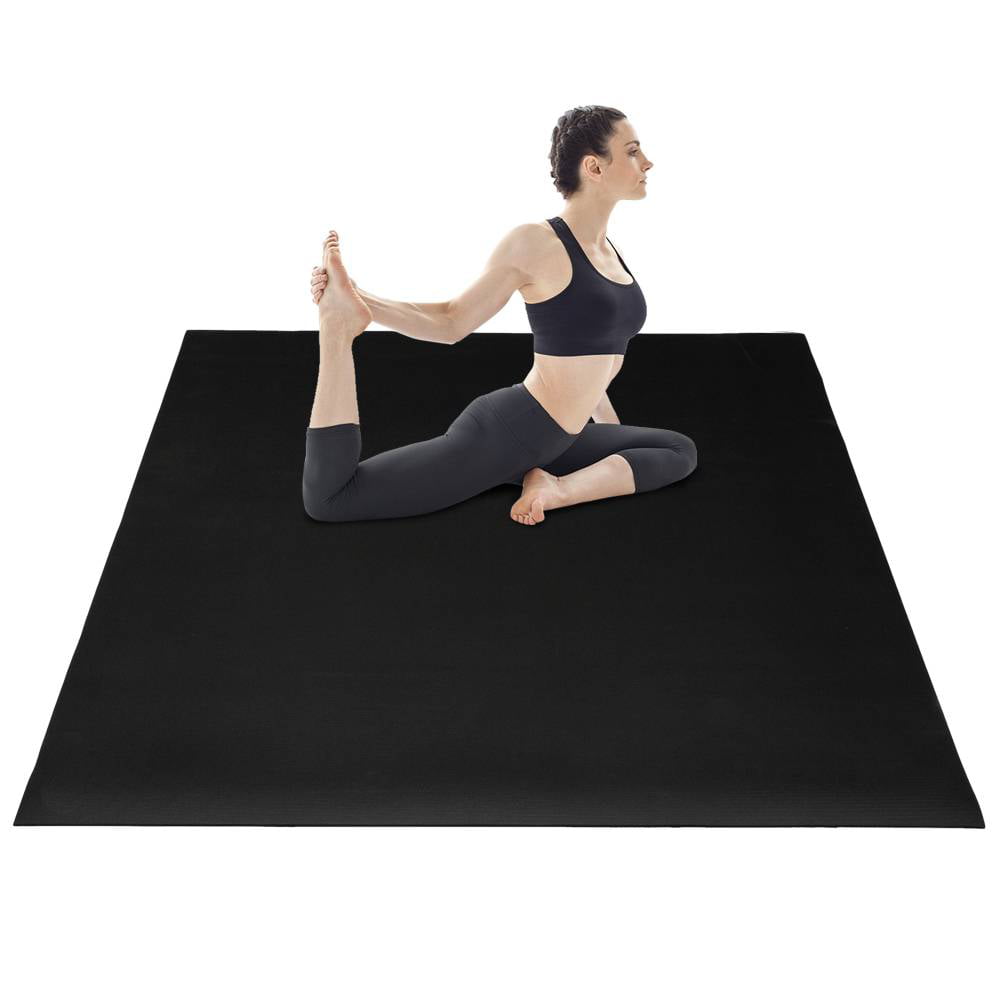 Premium Extra Large Yoga Mat 6' x 4' x 8mm Extra Thick & Comfortable Black 