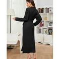 thumbnail image 4 of LYCY Womens Soft Long Robe, Lightweight Full Length Knit Bathrobe for Sleepwear & Loungewear Robe（Black, 2XL）, 4 of 4