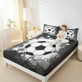 thumbnail image 4 of jejeloiu Football Sports Bed Sheets,White Splatter Ink King Sheets,Boys Socer Game Sheet Set,Lightweight Room Decor,4 Pieces, 4 of 7