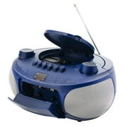 Memorex MX-BCCD50(L) AM/FM Top Loading CD and Cassette Player Blue | Portable Stereo with Programmable Memory, Auto-Stop Cassette Deck | Auxiliary Input, and Red LED Display (Blue)