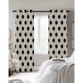 thumbnail image 4 of Wave Point Black Blackout Curtains for Bedroom Living Room Darkening Curtains 96 Inches Long Modern Minimalist Geometric on Linen Window Curtain 2 Panels Set Window Treatment Grommet Drapes 52"x96", 4 of 9