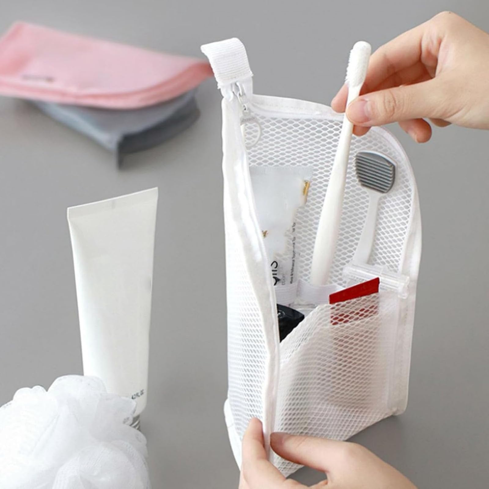 Portable Lightweight Travel Toiletry Bag, 2026 New Waterproof Standing Toiletry Bag, with Zippers, for Vacation Travel