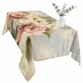 thumbnail image 2 of Farmhouse Pink Floral Table Cloth Waterproof Tablecloths, Spring Vintage Botanical Flowers Tablecloth Dining Table Cover for Kitchen Party Tabletop Outdoor, Rectangle Tablecloth 60x120 Inch, 2 of 9