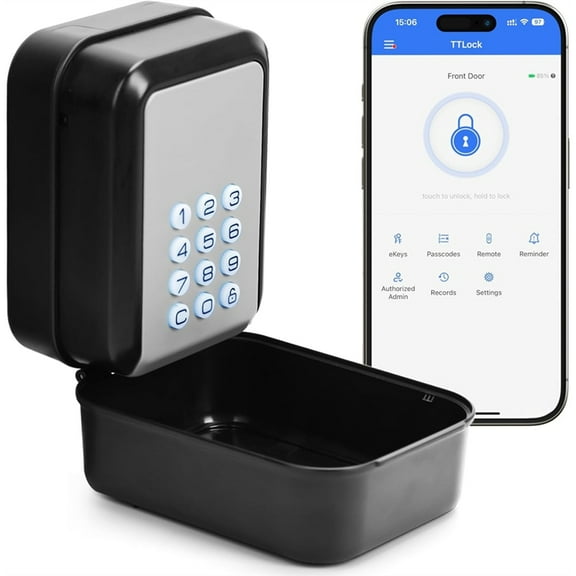 Smart Key Lock Box Electronic Bluetooth Lock Box with APP Control and PIN Code Type,for -Real Estate Agent Office,1 * lock box for keys with code