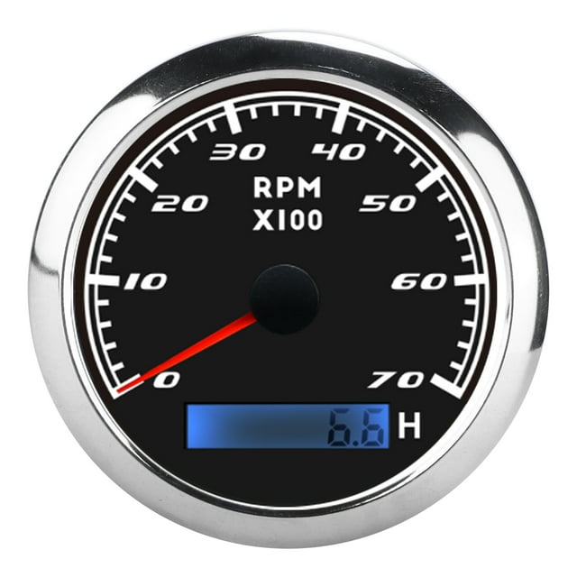 Pointer Tachometer, Boat Tacho Meter Waterproof Low Power Consumption Easy To Install For Car For Trunks For Boats Black,White