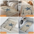 thumbnail image 4 of Kitchen Runner Rugs, Farmhouse Country Star Wood Board 2'x6' Throw Rug with Tassels, Blue Stars Wooden Washable Soft Floor Carpet Runner for Hallway Bedroom Bathroom Laundry Room, 4 of 9