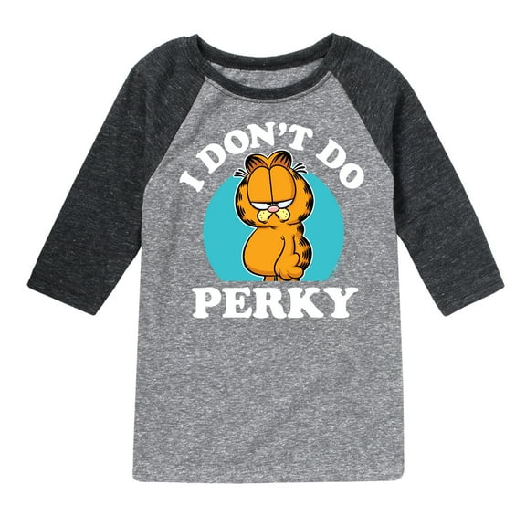 Garfield - I Don't Do Perky - Toddler And Youth Raglan Graphic T-Shirt
