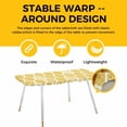 thumbnail image 4 of Yellow Geometric Table Cloths for 8 Foot Rectangle Tables, Morocco Modern Abstract Plaid Art Patio Waterproof Elastic Fitted Tablecloths, Washable Rectangular Table Cover for Camping, 4 of 8