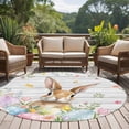 thumbnail image 4 of Round Rugs 6Ft, Easter Round Area Rug Washable Indoor Throw Carpet, Rustic Spring Bunny Eggs Botanical Grey Wooden Soft Non Slip Circle Rug for Office Cabinet Home Decor Aesthetic, 4 of 8