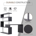 thumbnail image 4 of HomCom 94" 4 Tier Rotating Versatile L-Shaped Computer Desk Writing Table with Display Shelves and Steel Frame, Black, 4 of 9
