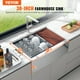 thumbnail image 2 of Fregadero de cocina de estilo rústico VEVOR, fregaderos de empotrar de acero inoxidable 304, lavabo de un solo tazón con repisa y accesorios, fregaderos de lavavajillas domesticos, 2 of 9