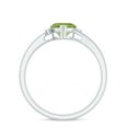 thumbnail image 2 of Rosec Jewels Peridot Heart Solitaire Ring with Diamond, Promise Ring for Her, 6 MM, 18K White Gold, US 10.50, 2 of 9